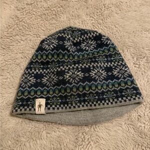 Smartwool Blue and Green Patterned Beanie - Merino Wool